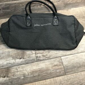 John Varvatos Charcoal Canvas Duffel Bag